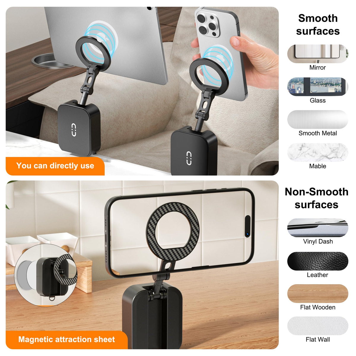 JBQCBL cradle-free design avoids blocking camera or buttons