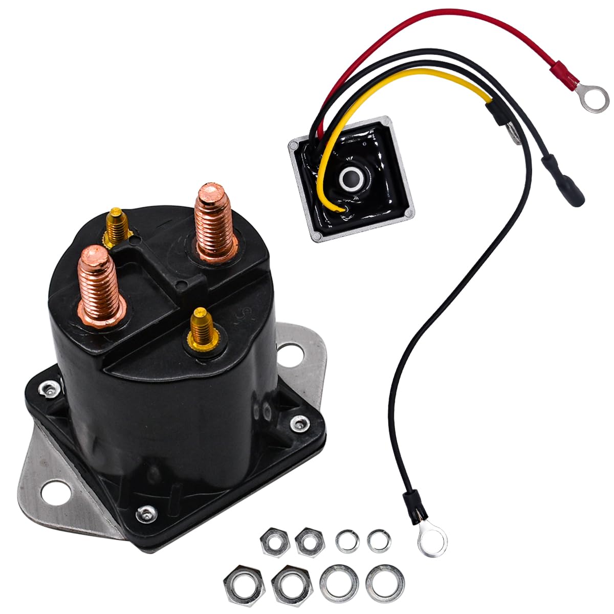 JDLLONG 12V starter solenoid for Club Car DS with four-terminal design for reliable starts