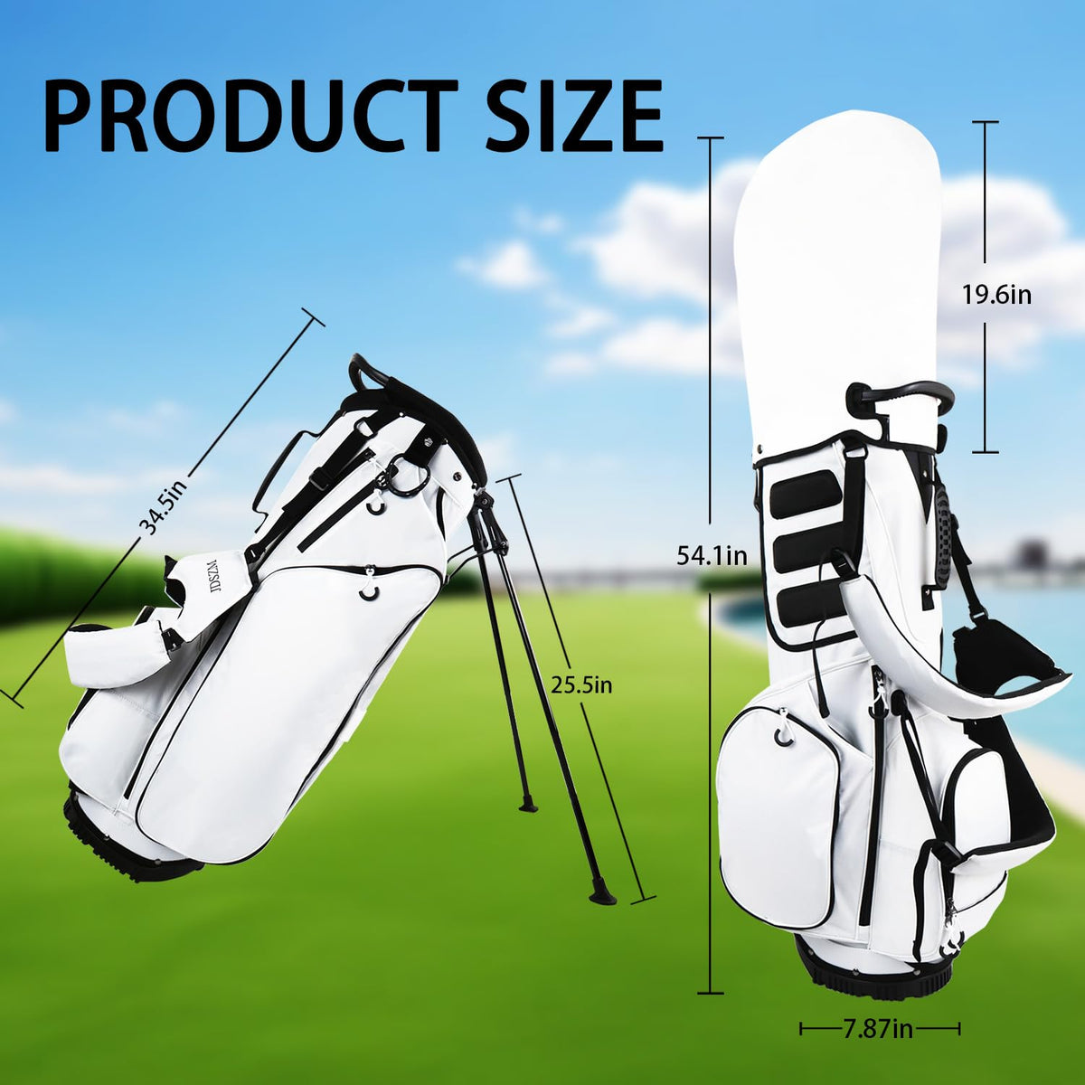 JDSZM 14-way divider system close-up keeps clubs organized and easy to locate