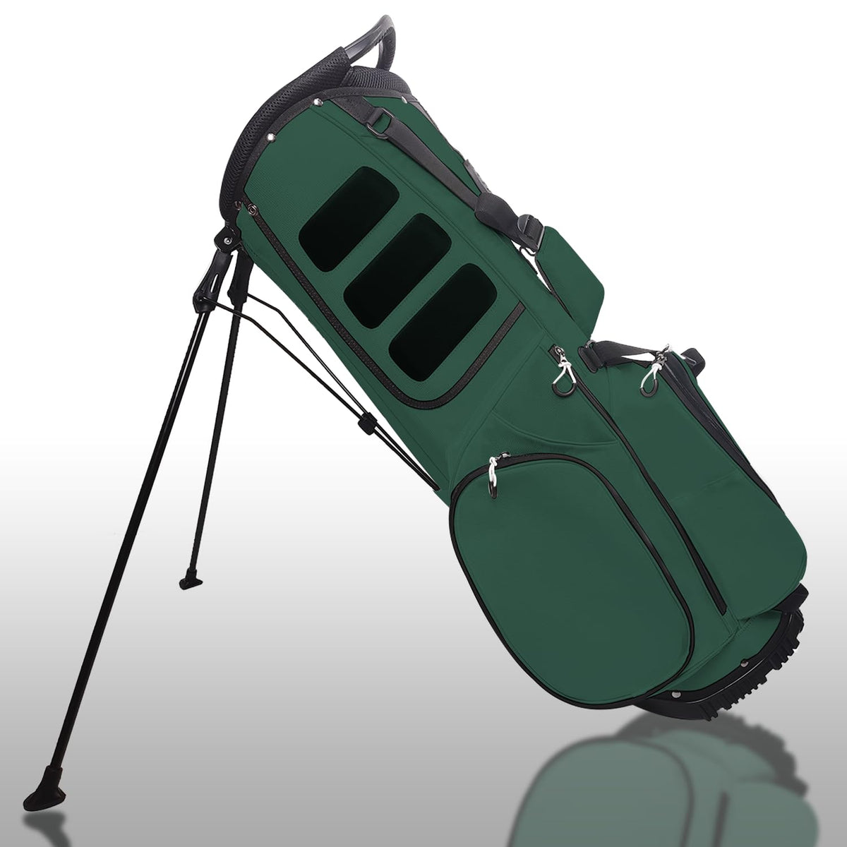 JDSZM bag with umbrella holder demonstrating on course convenience