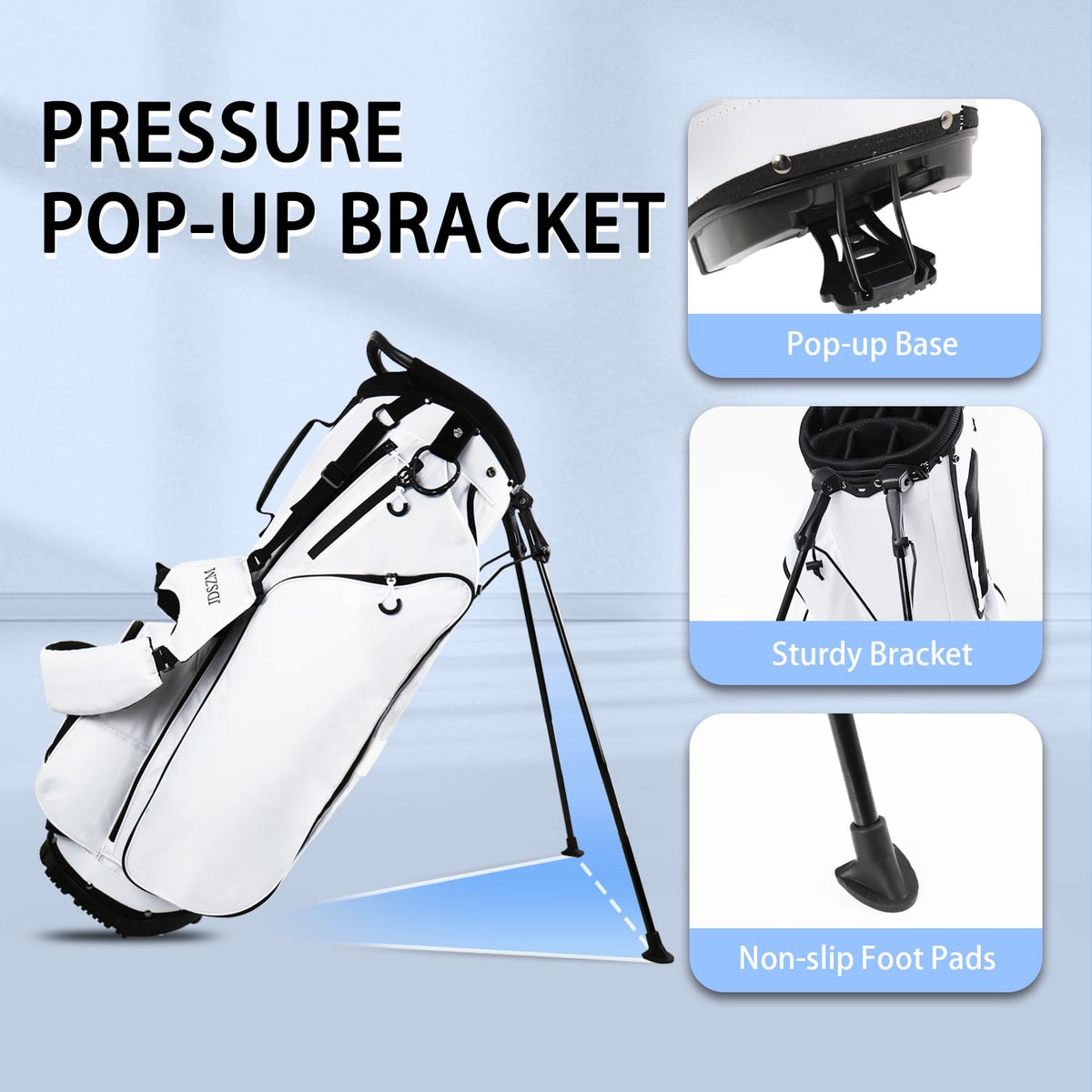 JDSZM dual-strap handles allow comfortable carrying on the fairway