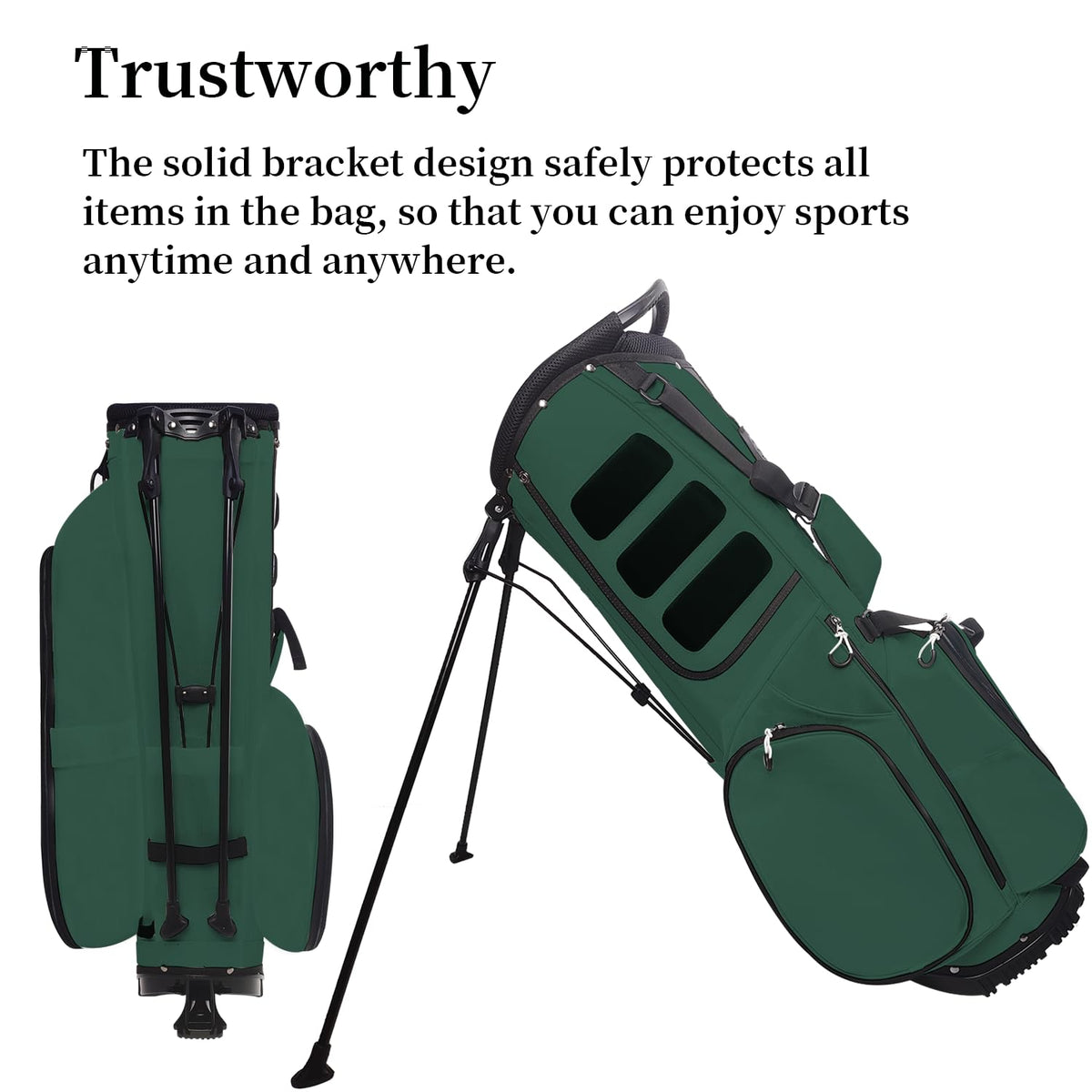 JDSZM bag showing multiple zippered pockets for secure storage