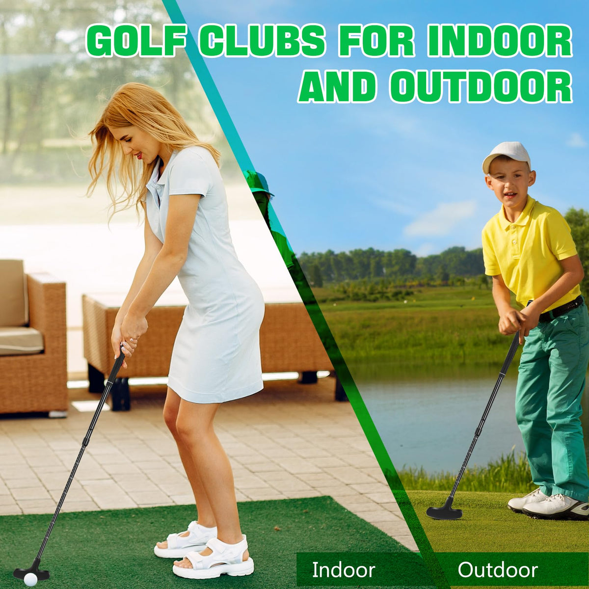 Jeemeele golf putter head with rubber surface for cushioned feel.