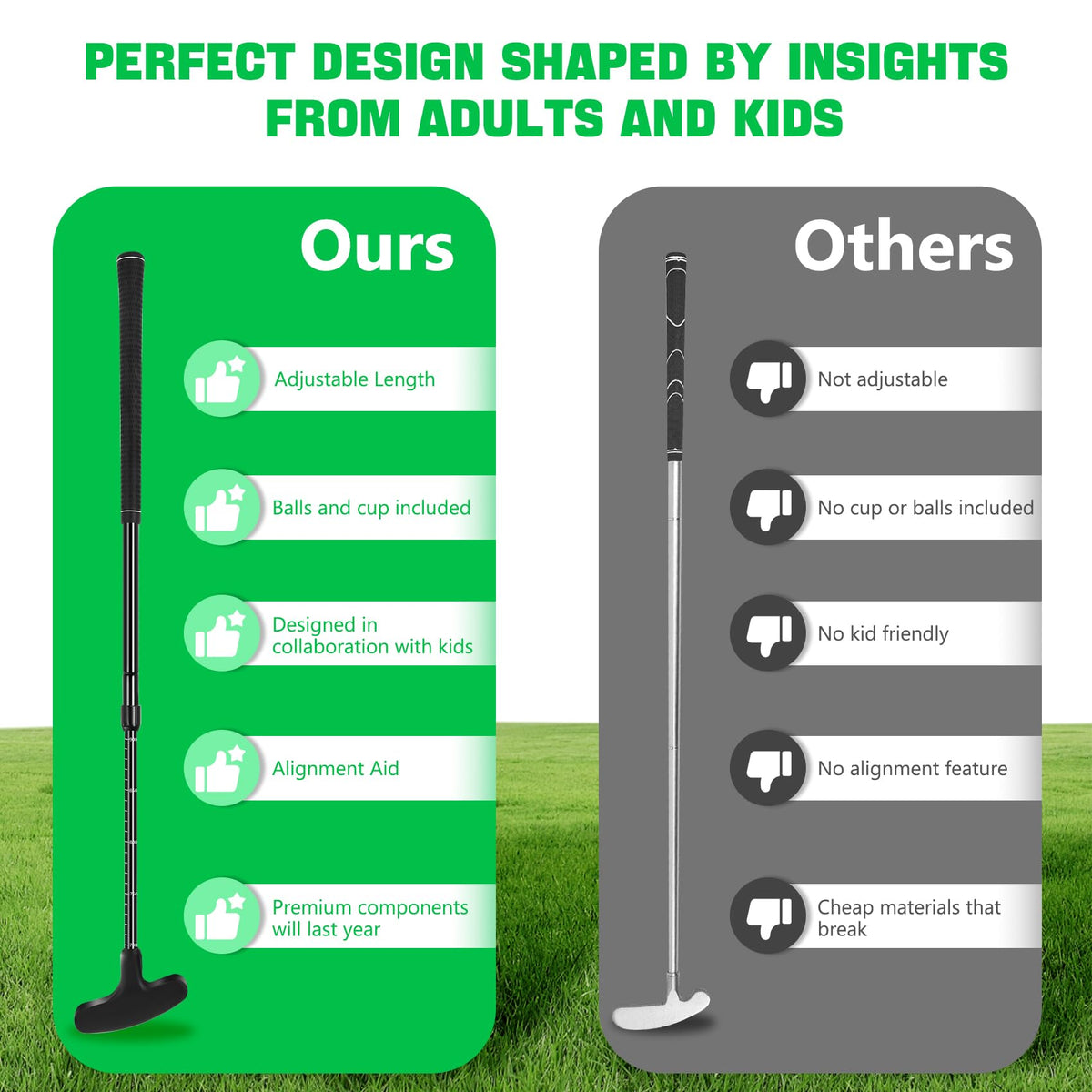 Jeemeele golf putter suited for teens and adults to start training.