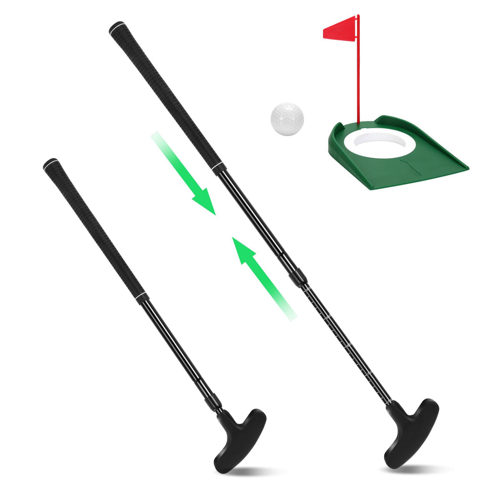 Jeemeele golf putter two-way set with ball and flag for ready-made practice sessions.
