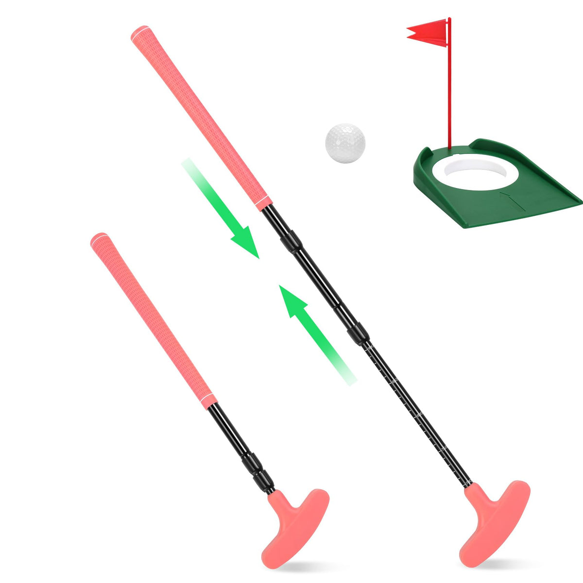 Jeemeele two-way golf putter set for versatile right- or left-handed use