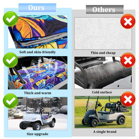 JEFBFBWE golf cart seat cover non-slip back prevents sliding for a secure fit.