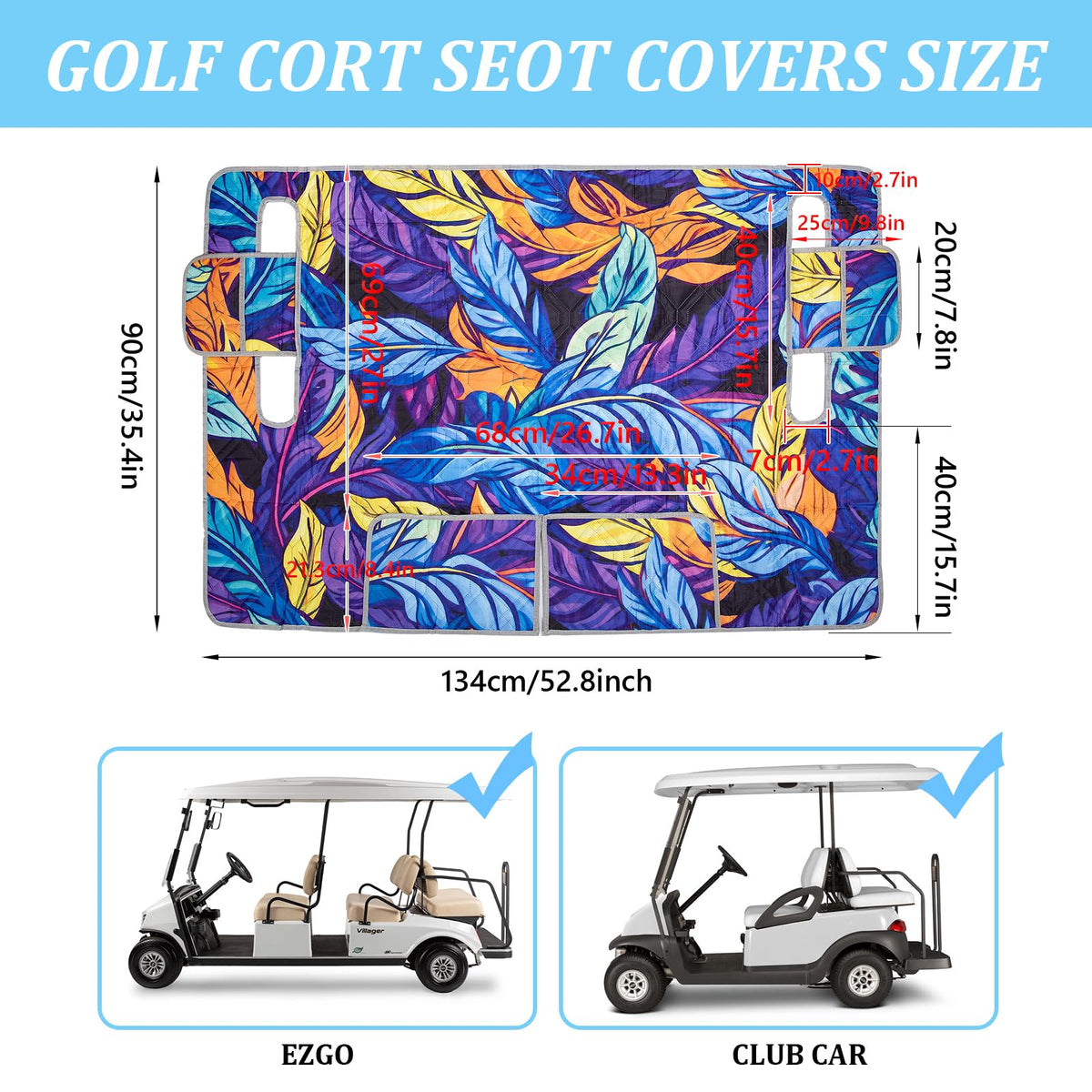 JEFBFBWE golf cart seat cover soft plush surface adds luxurious comfort.
