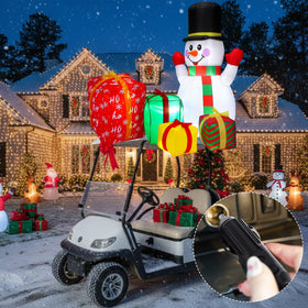 Built-in fan enables quick inflation for JellyArch snowman