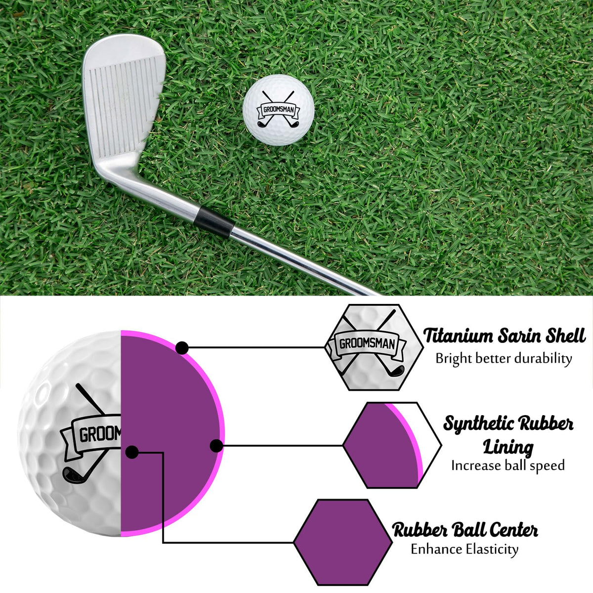 Jenaai 165-inch diameter golf balls match standard play size.