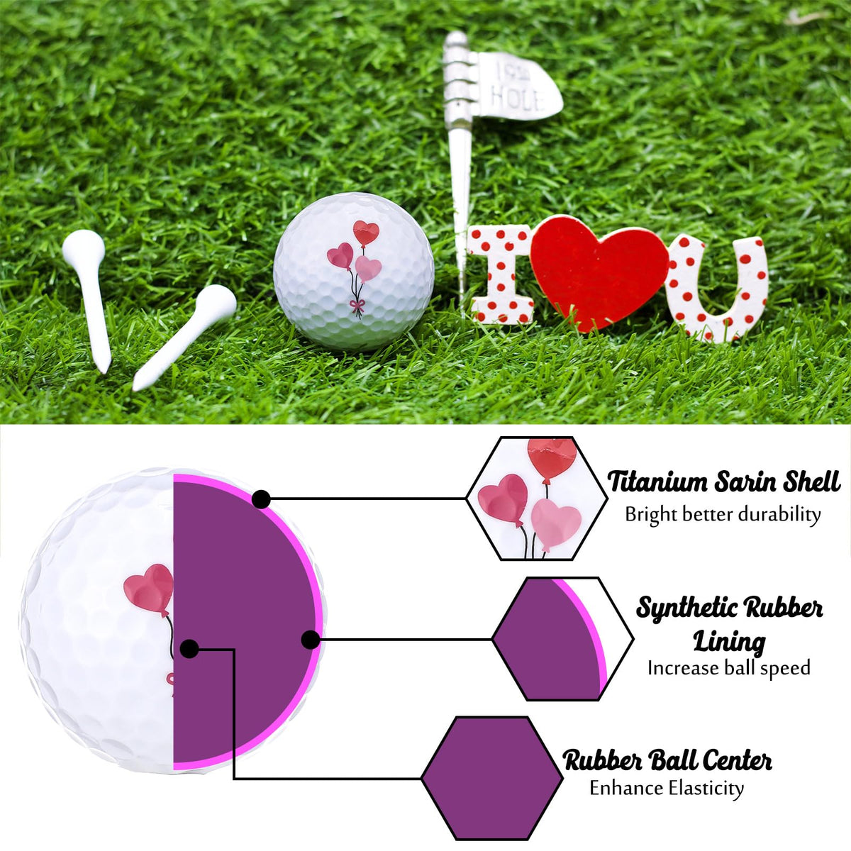 Jenaai multi-color golf ball set for playful practice