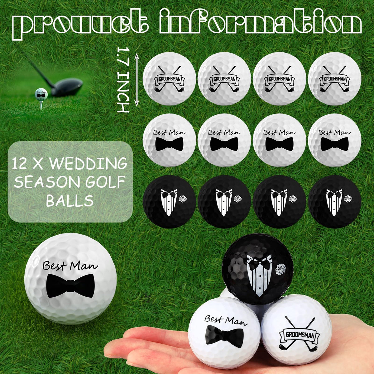 Jenaai best-man golf ball pattern for quick on-course recognition.