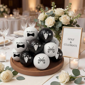 Jenaai bridegroom golf ball set for wedding-themed play.
