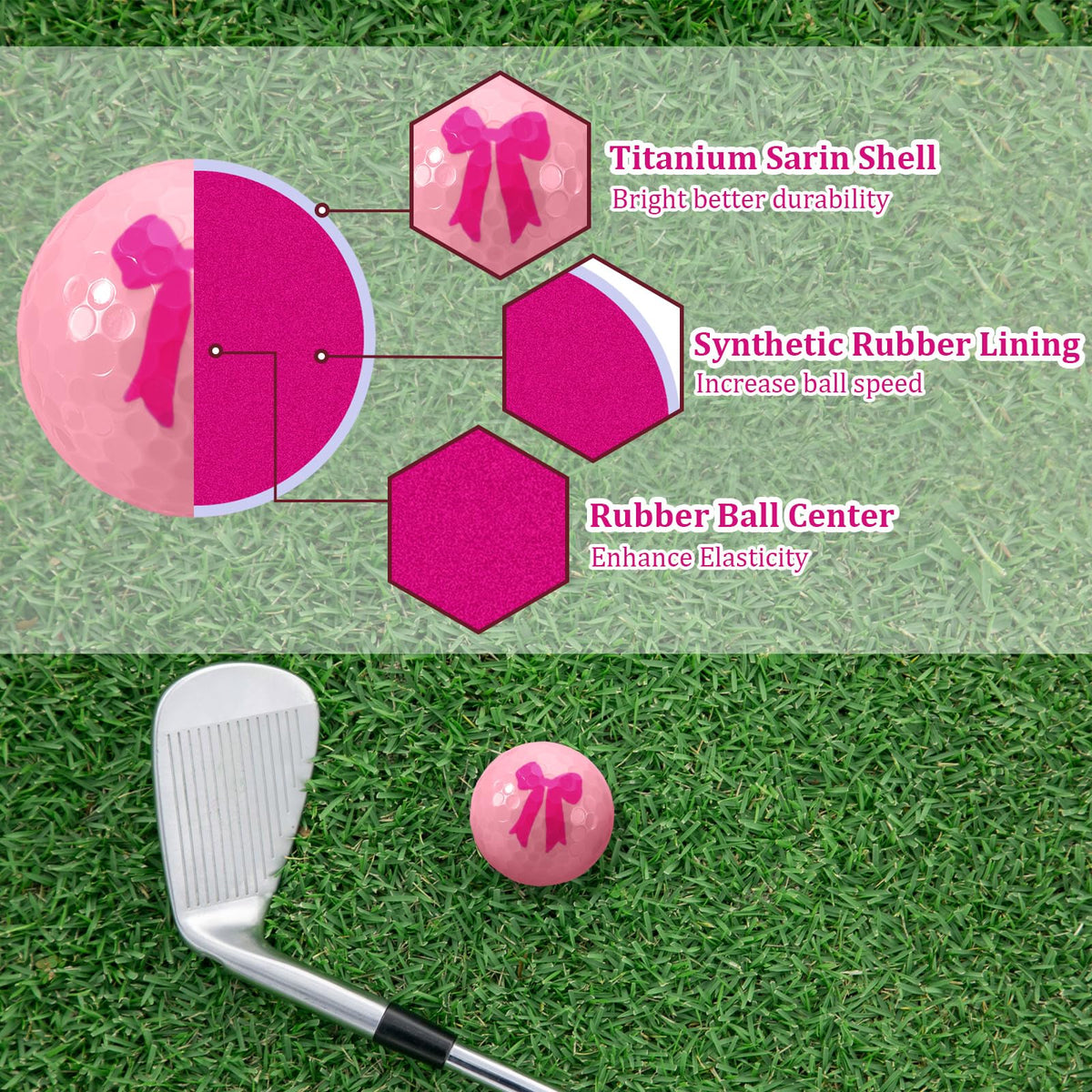 Jenaai durable synthetic rubber golf ball built for repeated practice sessions.