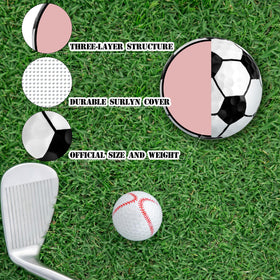 Jenaai golf balls with baseball pattern for easy tracking on the range