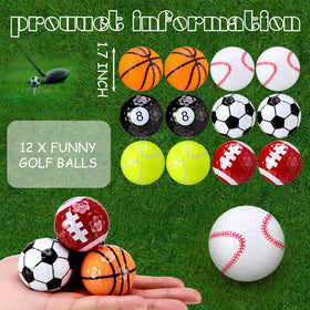 Jenaai mixed-sport pattern golf balls on display for quick practice identification.