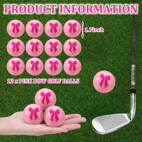 Jenaai pink bow pattern golf ball for easy spotting on the course.