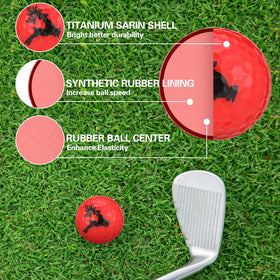 Jenaai reindeer patterned golf balls for seasonal fun and practice