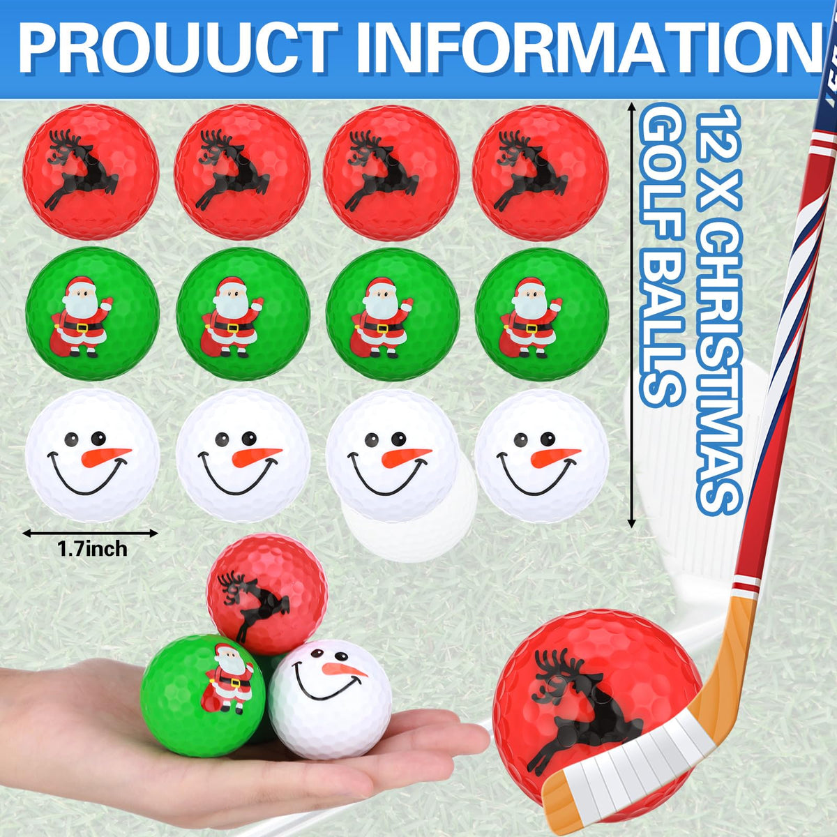 Jenaai snowman patterned golf balls for easy on-course recognition