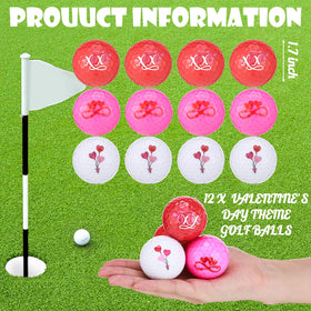 Jenaai white golf ball with heart design for romantic gifts