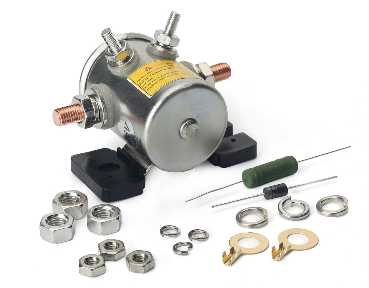 Jepacr 36V continuous-duty solenoid close-up highlighting copper contacts for reliable power transfer.