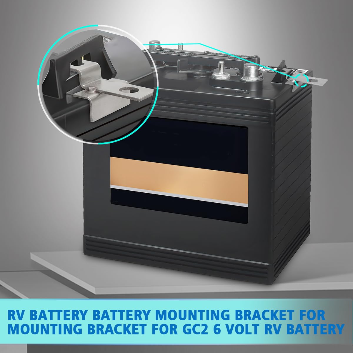 Jerbor battery mount bracket for boat minimizes movement on water.