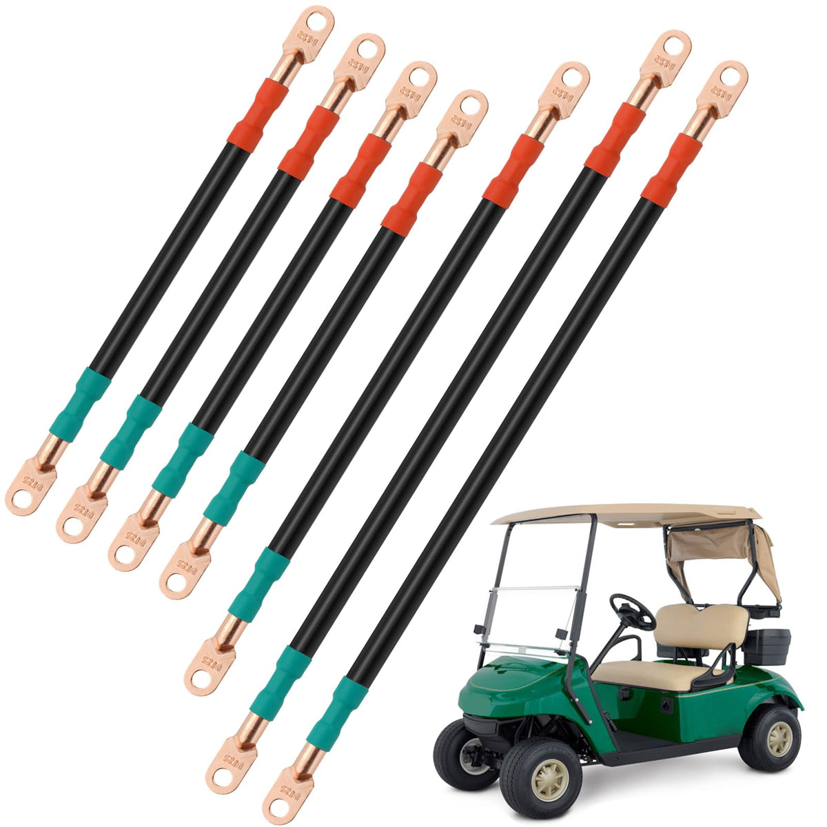 Jerbor heavy-duty 4-gauge cables with tin-plated terminals for durable connections.