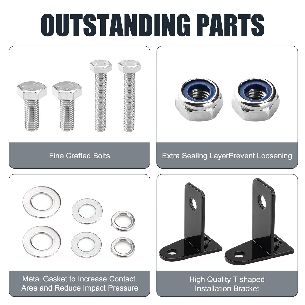 Jerbor seat belt bracket kit for Club Car Tempo – robust steel construction.