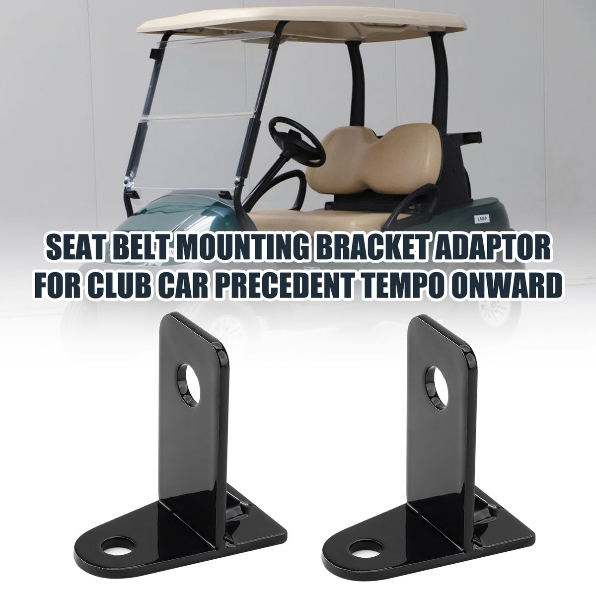 Jerbor seat belt bracket package contents – includes screws, gaskets, and nuts.