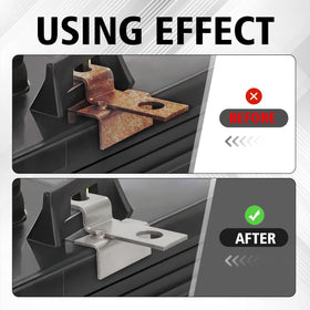 Jerbor stainless steel battery bracket provides durable mounting for GC2 batteries.
