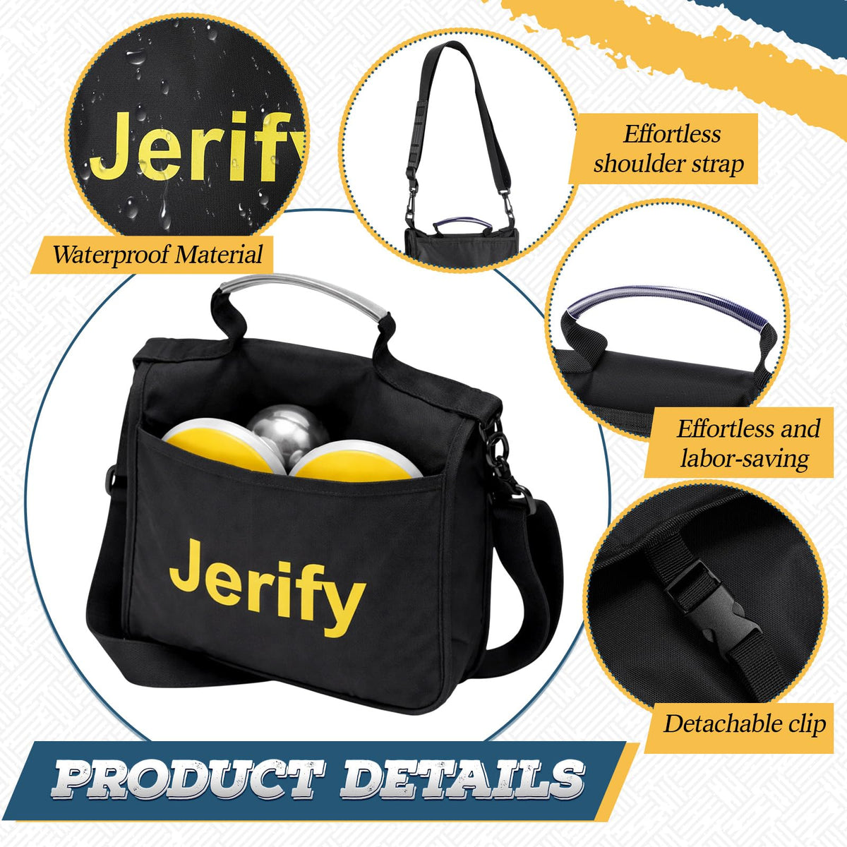 Jerify black Oxford cloth discus bag for durable, lightweight storage