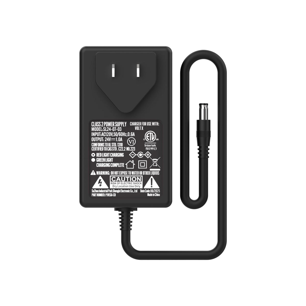Jetson Volt X charger LED indicator shows charge status.