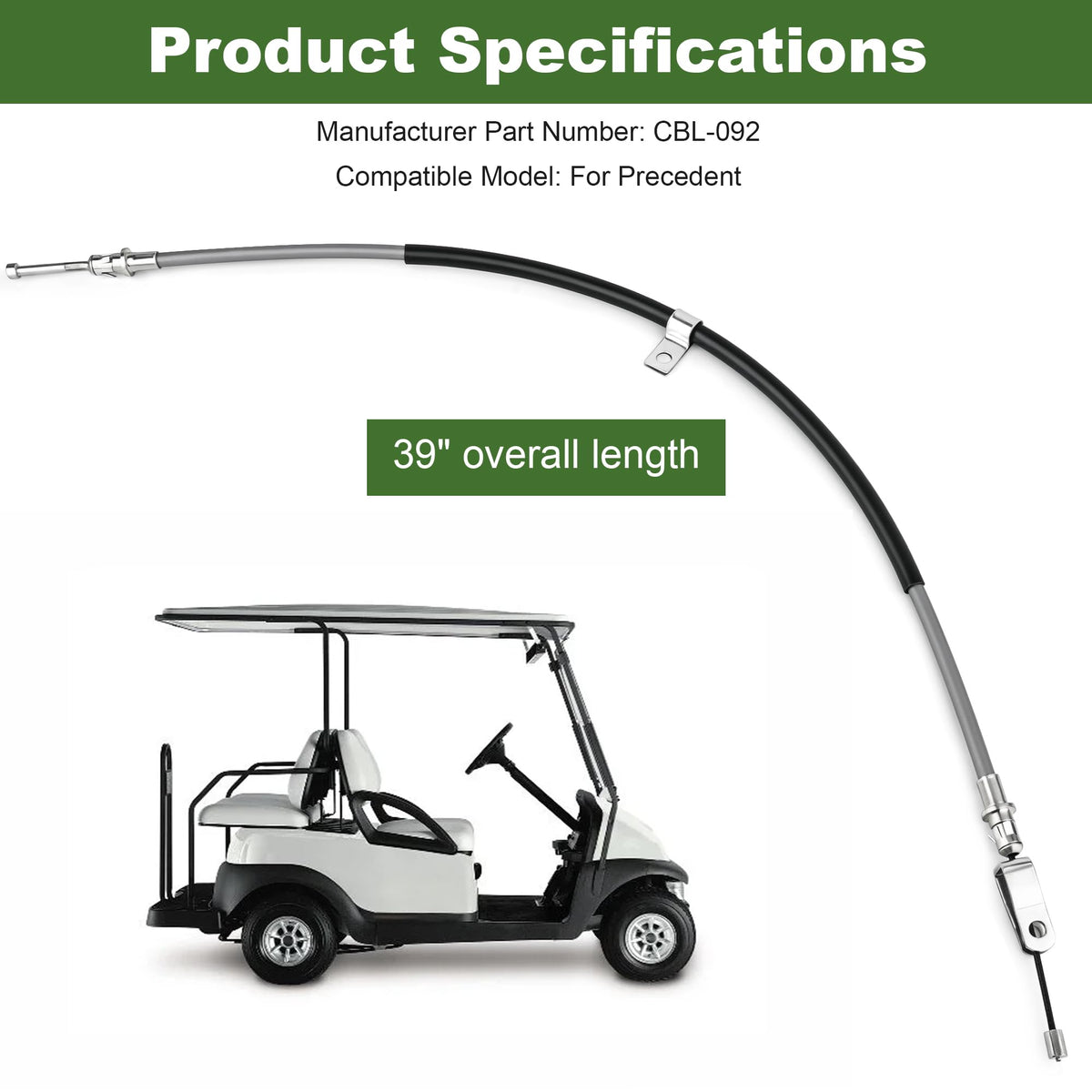 Jetuplusllc brake cable on a lifted Club Car Precedent.