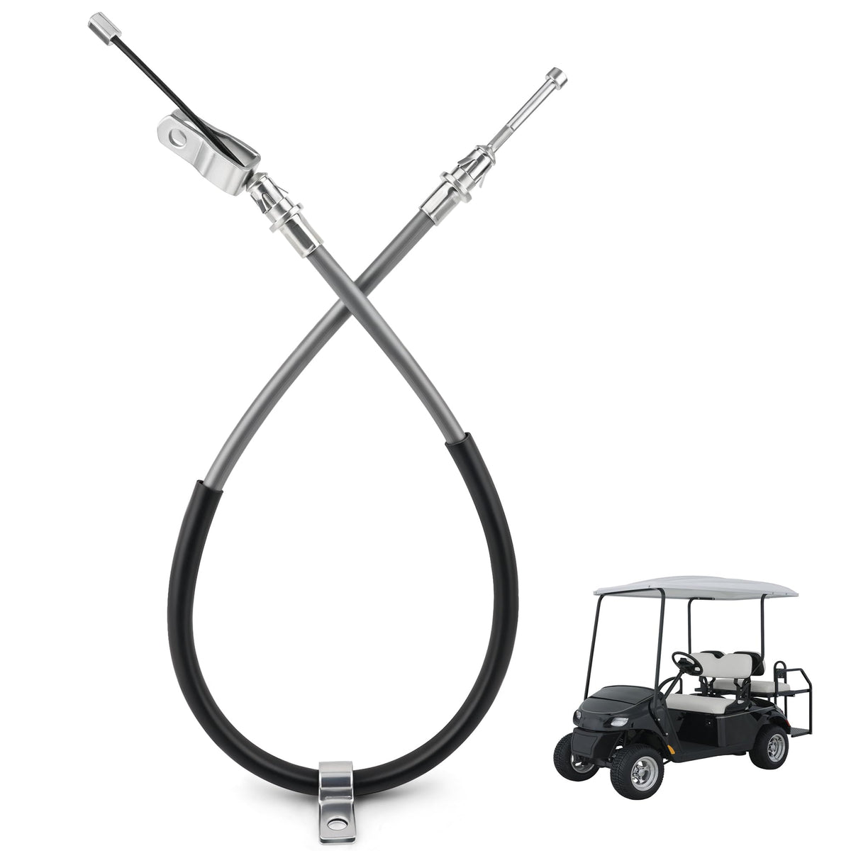 Jetuplusllc brake cable close-up shows robust end fittings and core.