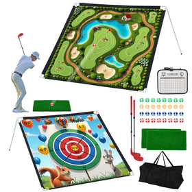 JFHID 2-in-1 golf chipping mats with dual designs for versatile practice.
