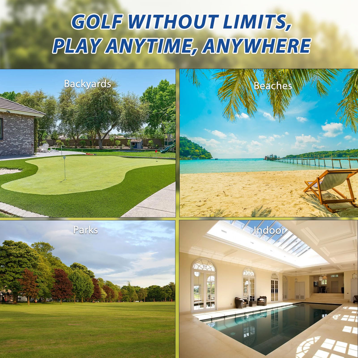 JFHID customizable course layouts with sand traps deliver fresh challenges during play.