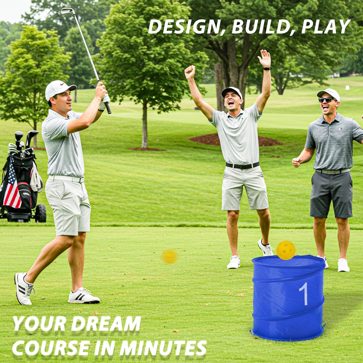 JFHID portable golf game with carry bag, perfect for trips to the beach or park.