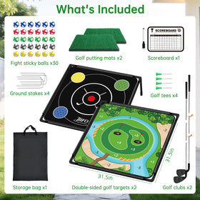JIIFO Golf Chipping Set target stands provide sturdy aiming alignment.