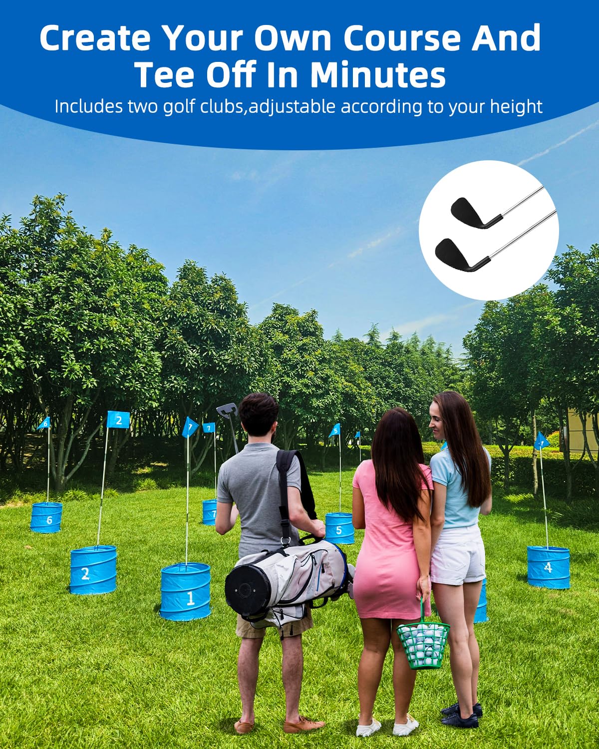 JIIFO golf game carry-case portable for trips to park or beach