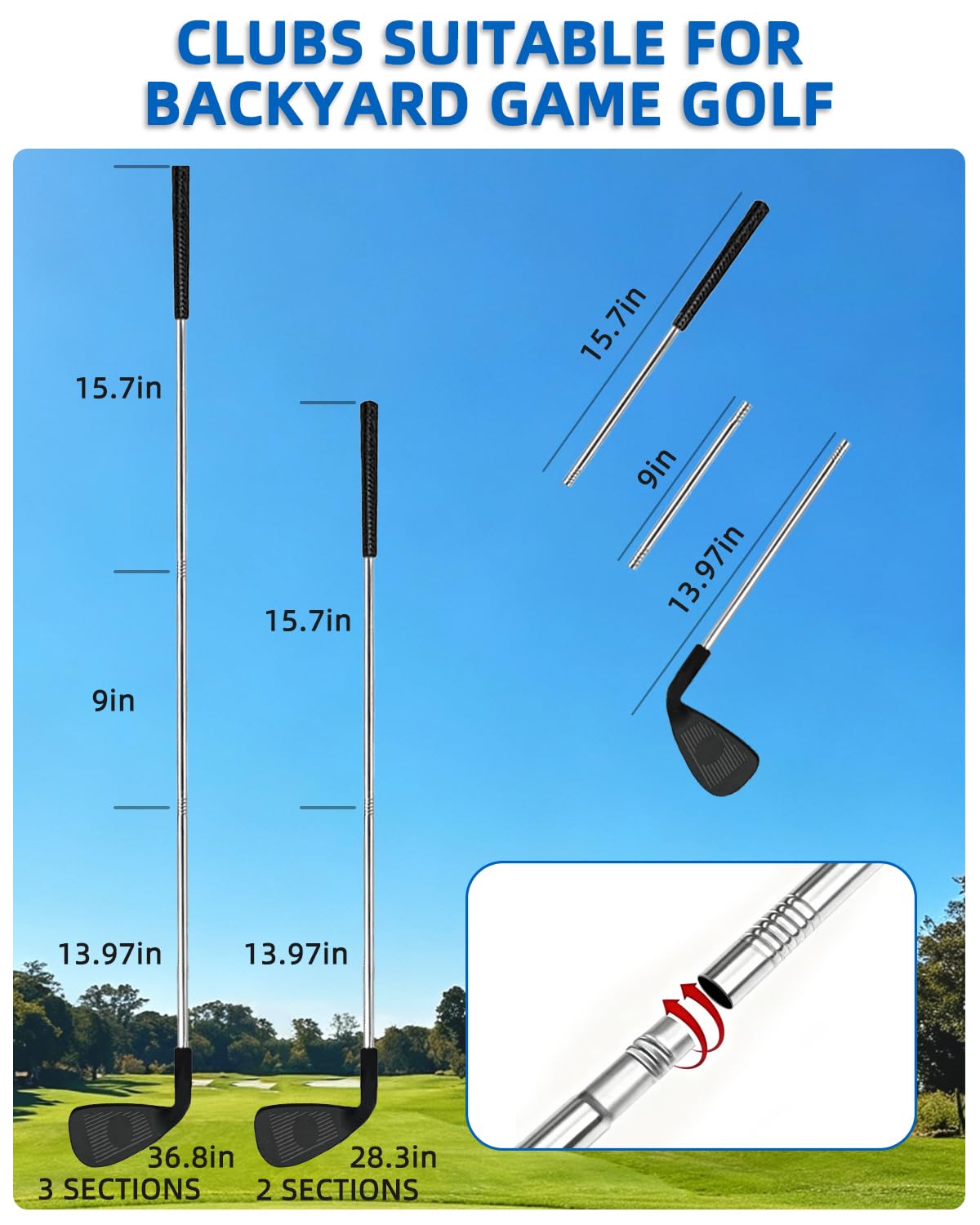 JIIFO golf game flags-tees for clear targets and engaging play