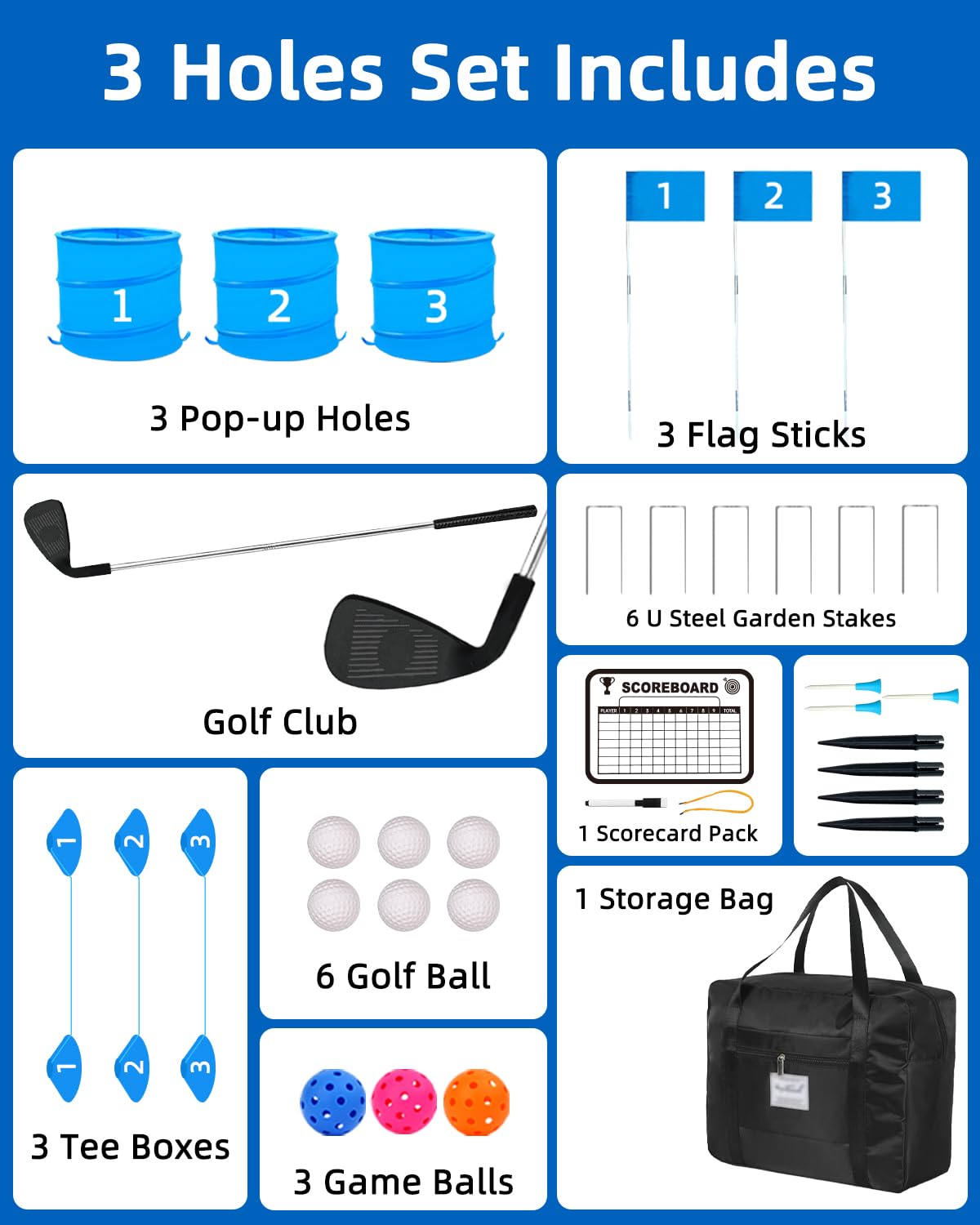 JIIFO Golf Game foldable holes enable quick, versatile backyard layouts.