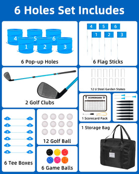 JIIFO golf game with six buckets offers varied backyard challenges.