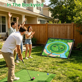 JIIFO ground stakes secure the mat on grass or dirt for stable play.