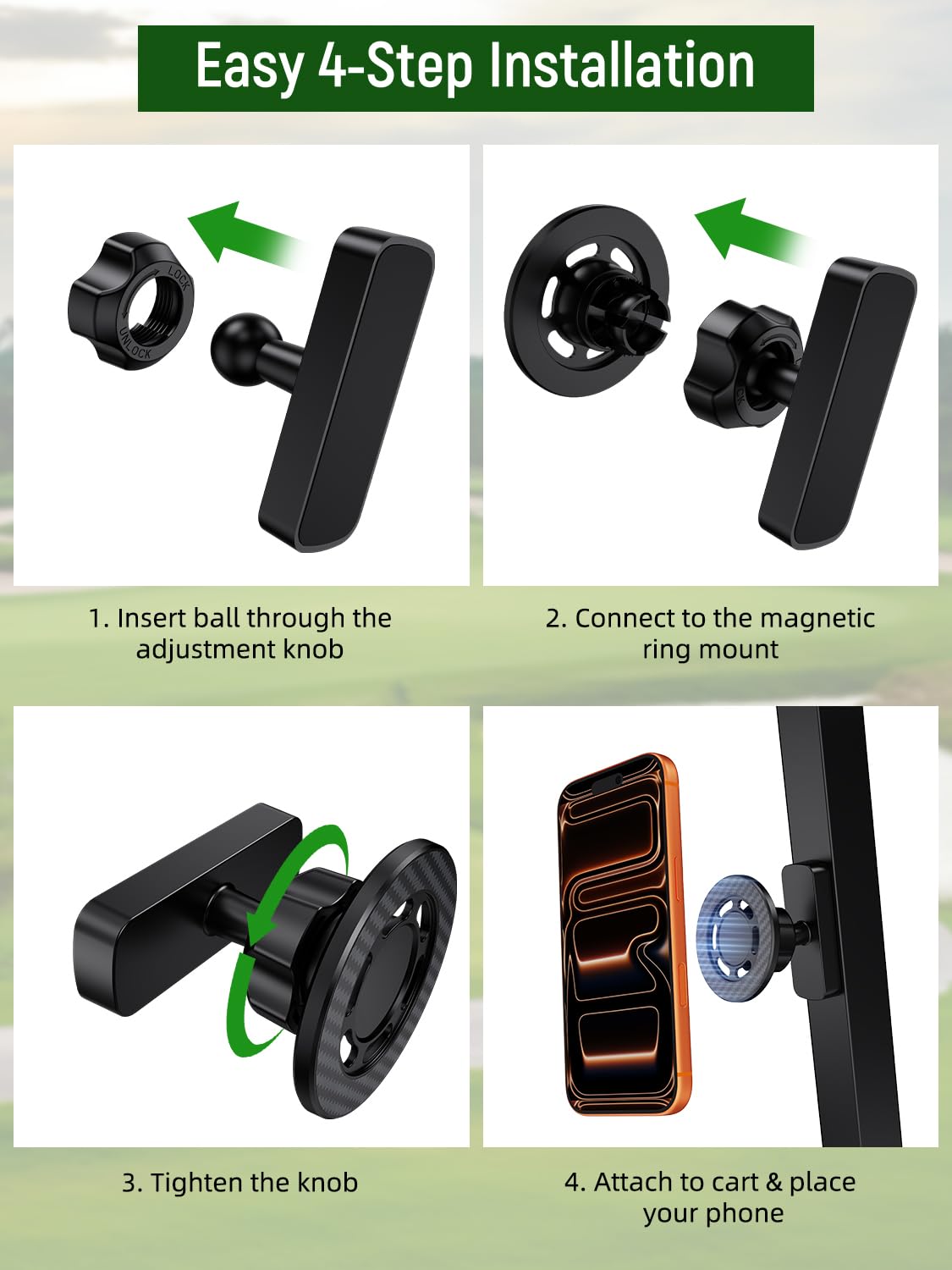Fits EZGO Club Car Yamaha carts for versatile installation