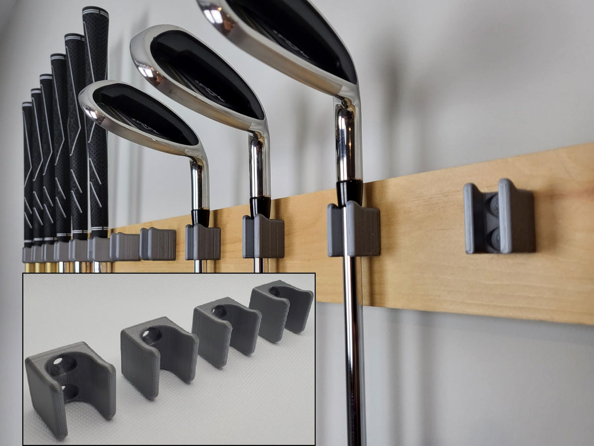 JINTECH golf club wall mount with 20 holders in black, head-up option for easy retrieval and display
