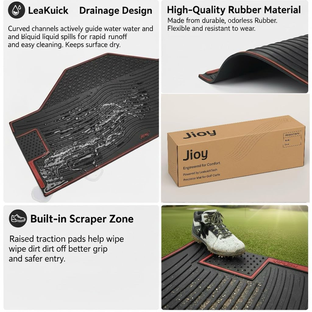 Built-in shoe scraper zones wipe mud and boost traction
