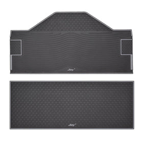 Jioy D5-D-Max floor mats showing built-in shoe-scraper zones for cleaner feet and better grip