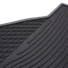 Jioy modern matte black mat with red trim enhances the interior of Ultimate Grey 4-Seater