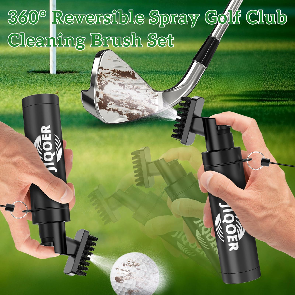 JIQOER club-face cleaning with bristle brush for quick maintenance
