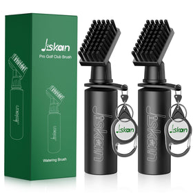 Jiskan golf cleaner brush with squeeze bottle for on-course groove cleaning.